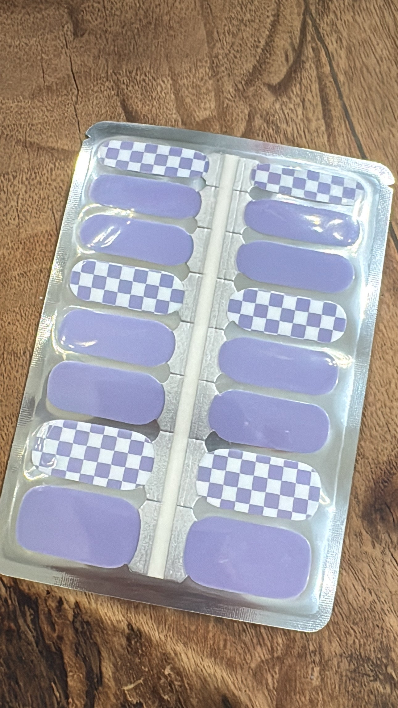 Lavender Checkmate Nail Wraps