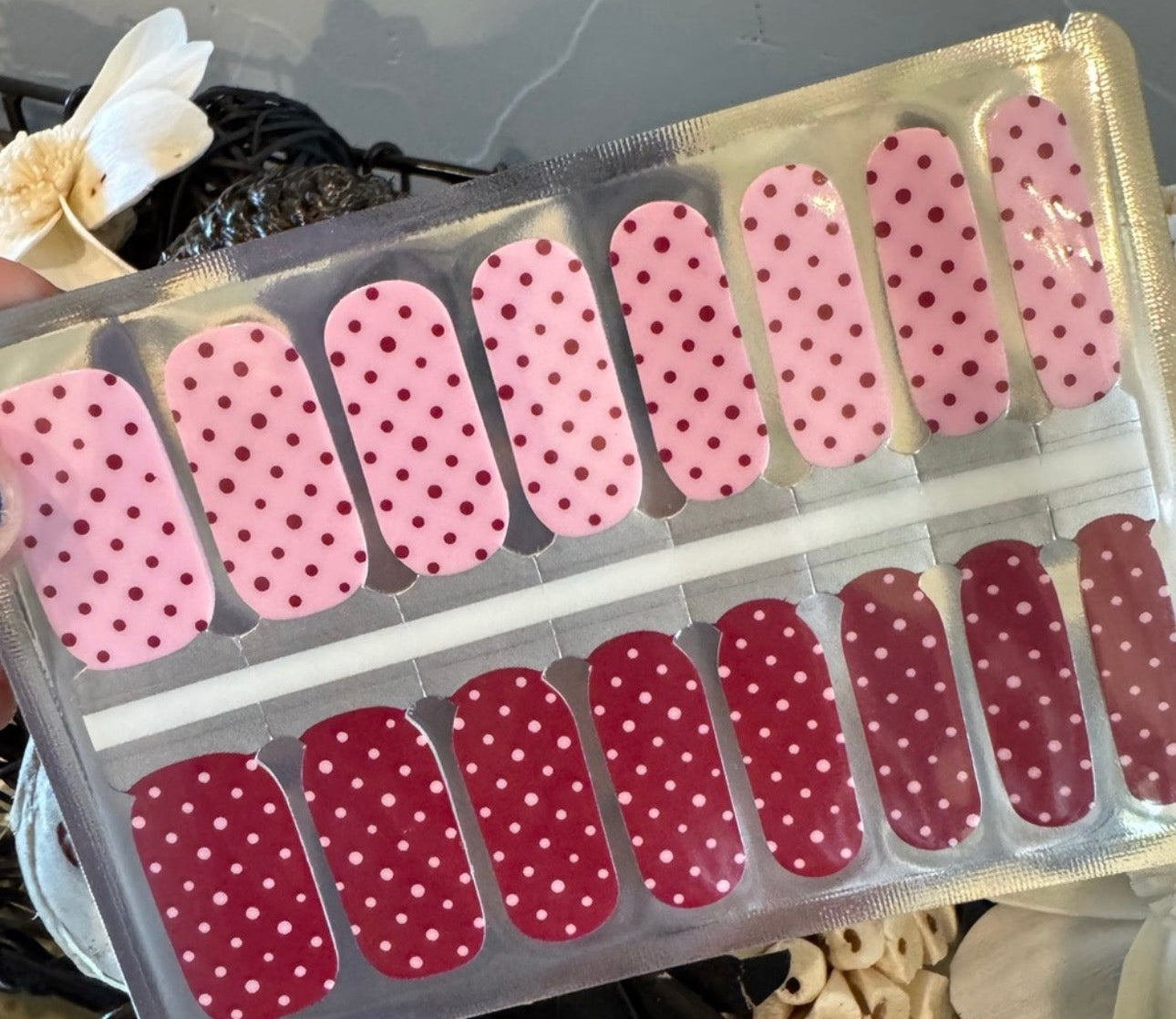 Cherry Pop Dots Nail Wraps