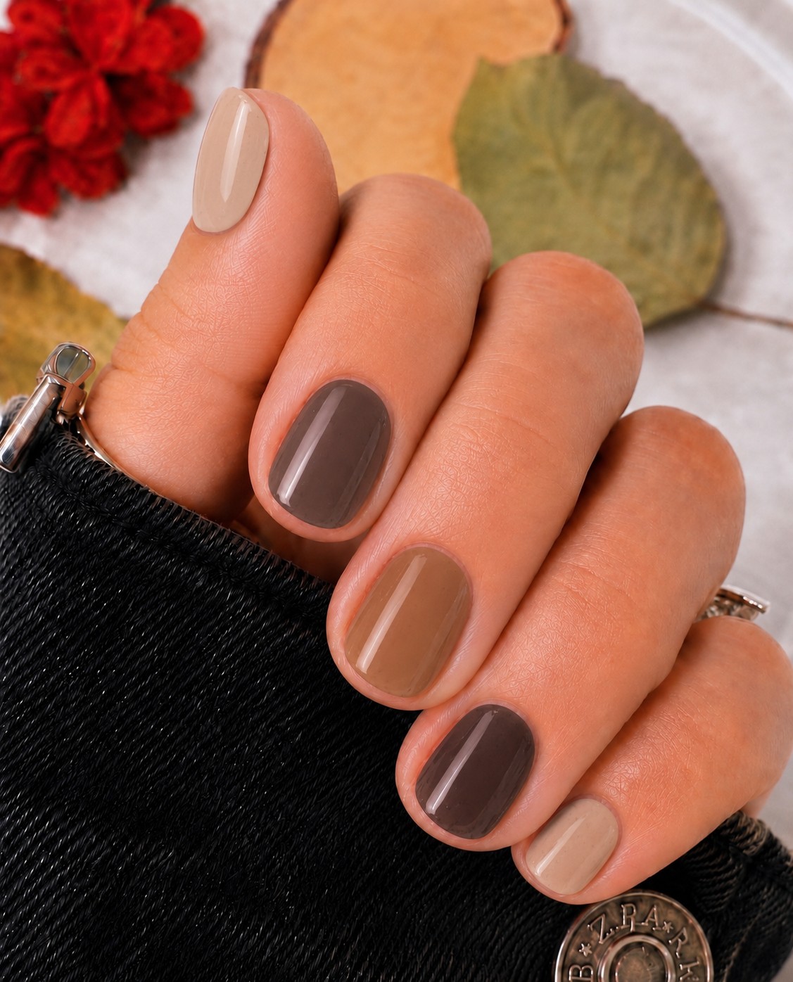Espresso Latte Neutral Brown Nail Wraps