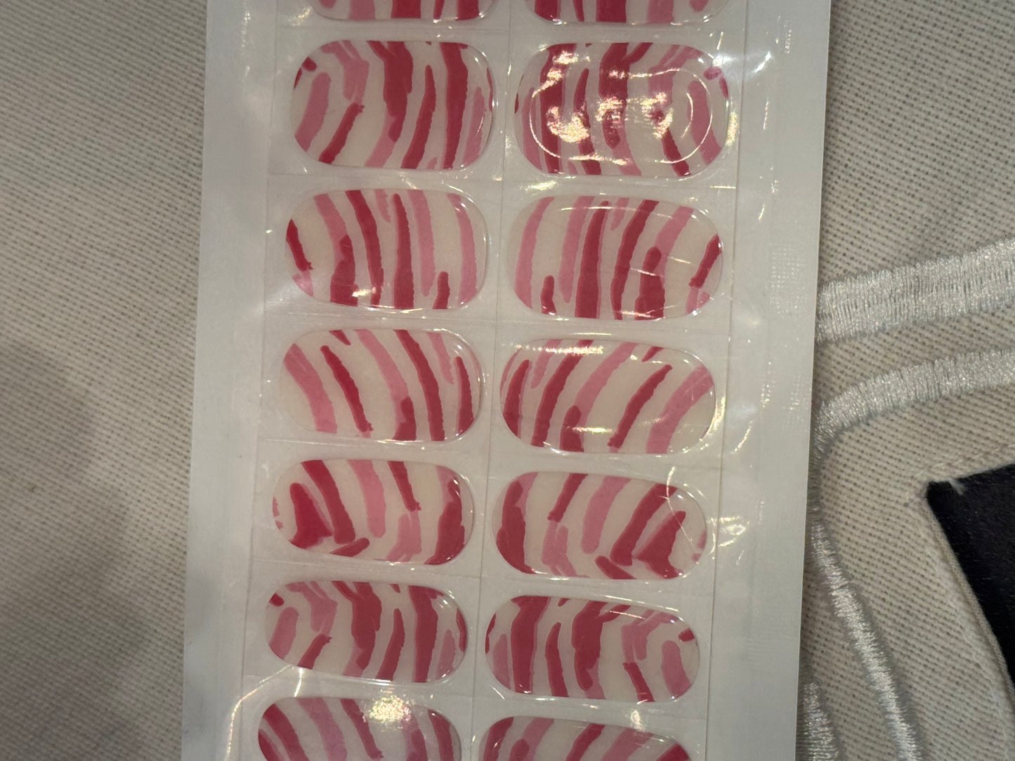 Pink Zebra Pop Nail Wraps – Glossy Pink Animal Print Gel Nail Stickers